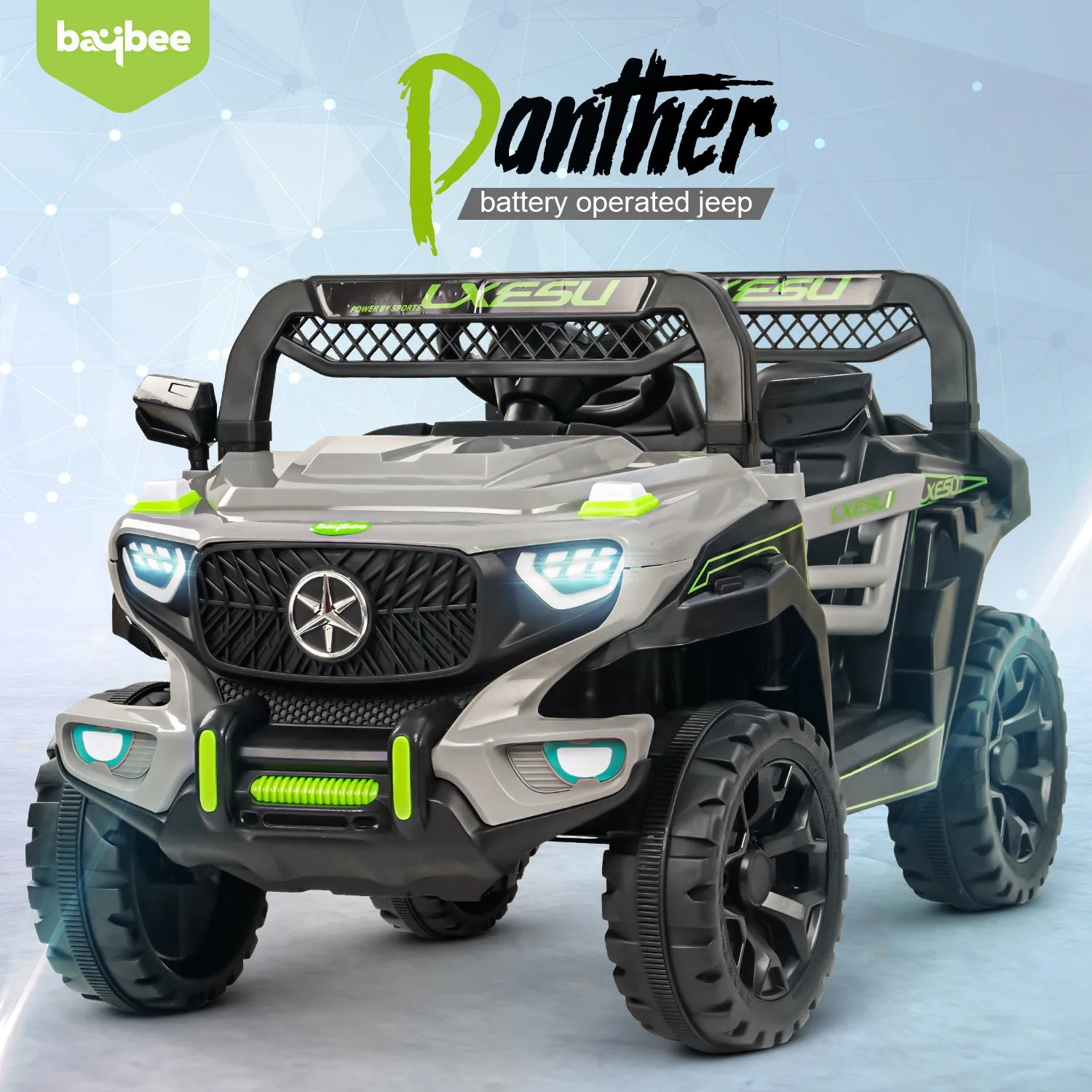 Baybee Panther Battery Operated Jeep for Kids, Ride on Baby Car with Music & Light | Kids Jeep Rechargeable Battery Car - 2 to 6 Years