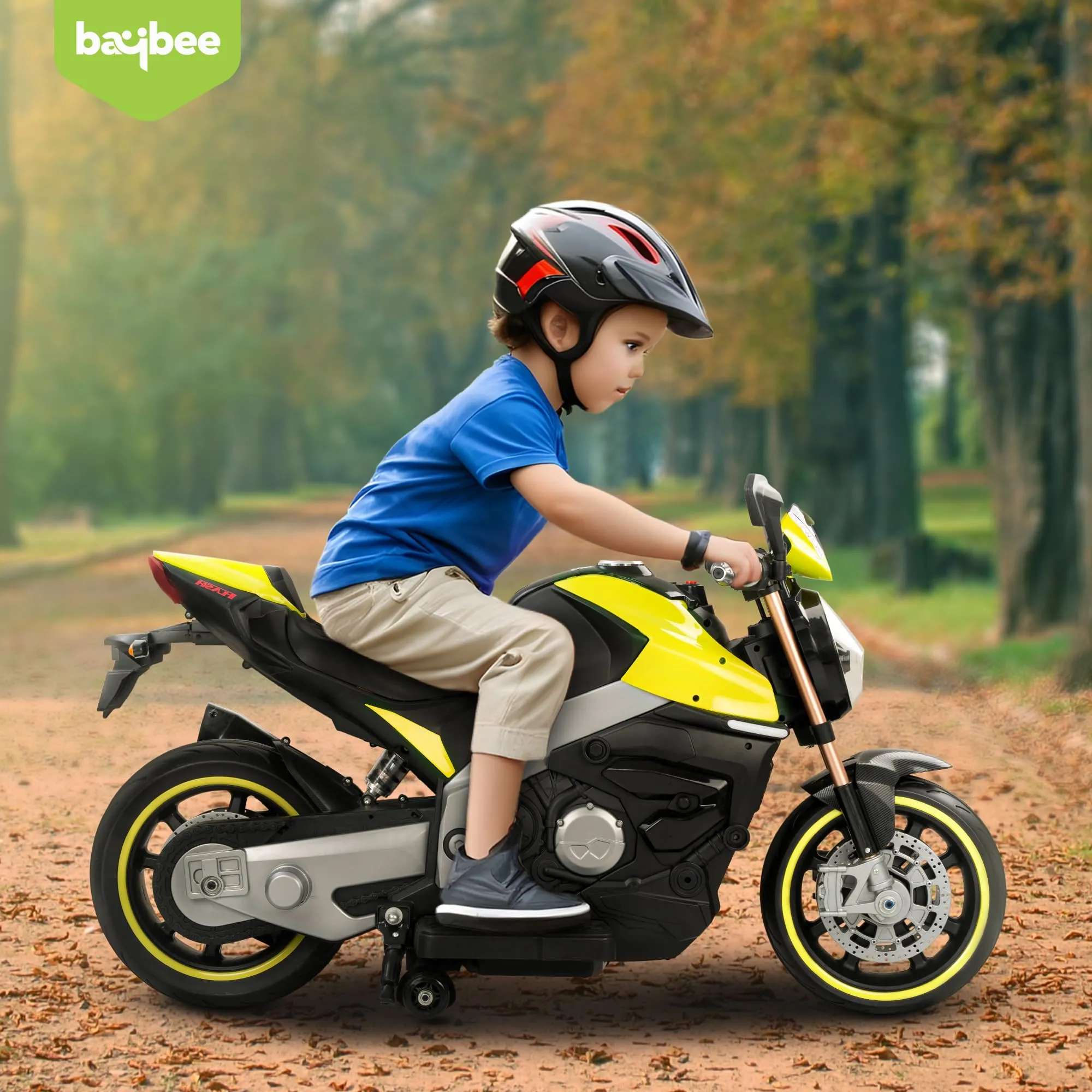 Baybee Racing series Battery Operated Bike with LED Light, Bluetooth & Music Bike for Kids to Drive 3 to 8 Years Boys Girls