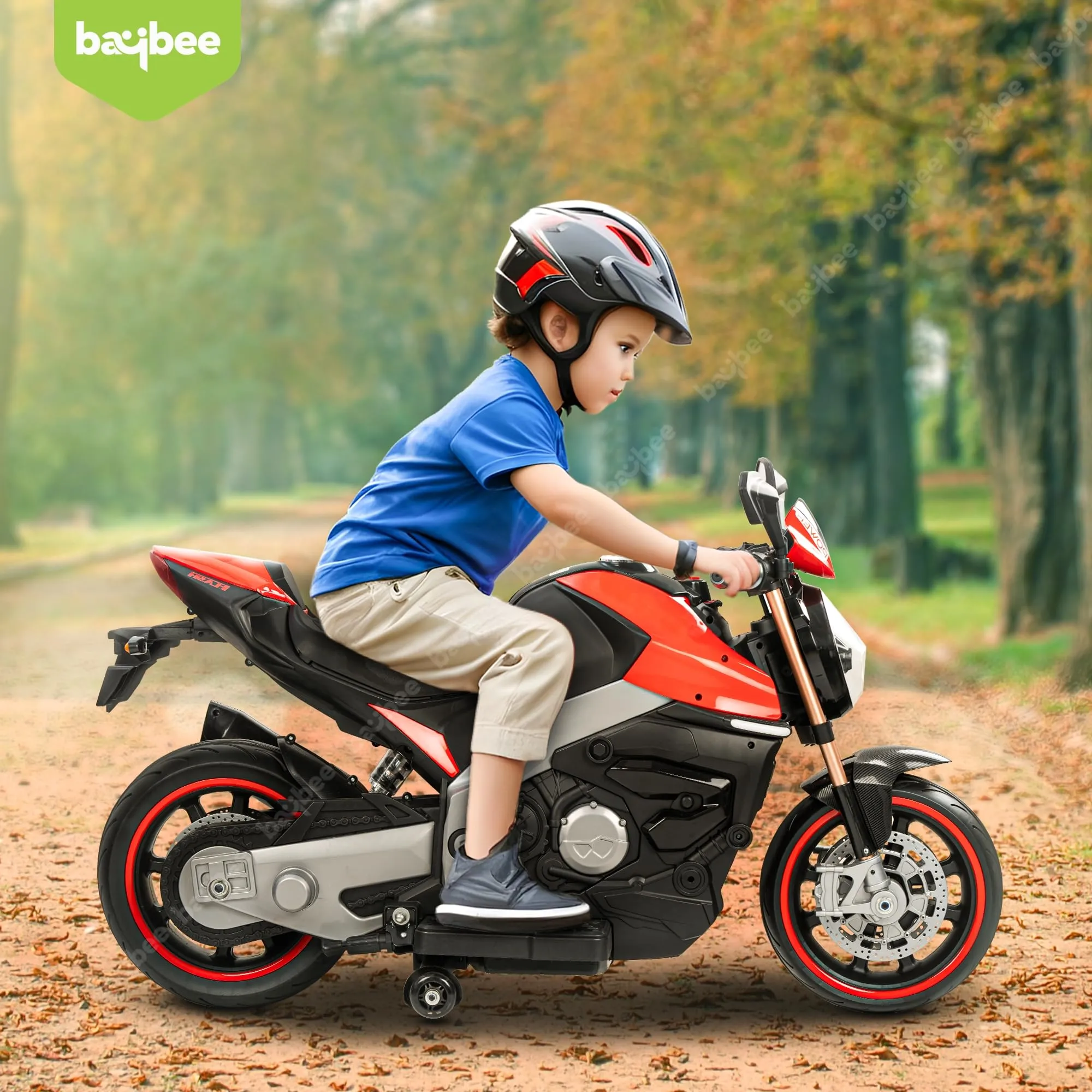 Baybee Racing series Battery Operated Bike with LED Light, Bluetooth & Music Bike for Kids to Drive 3 to 8 Years Boys Girls