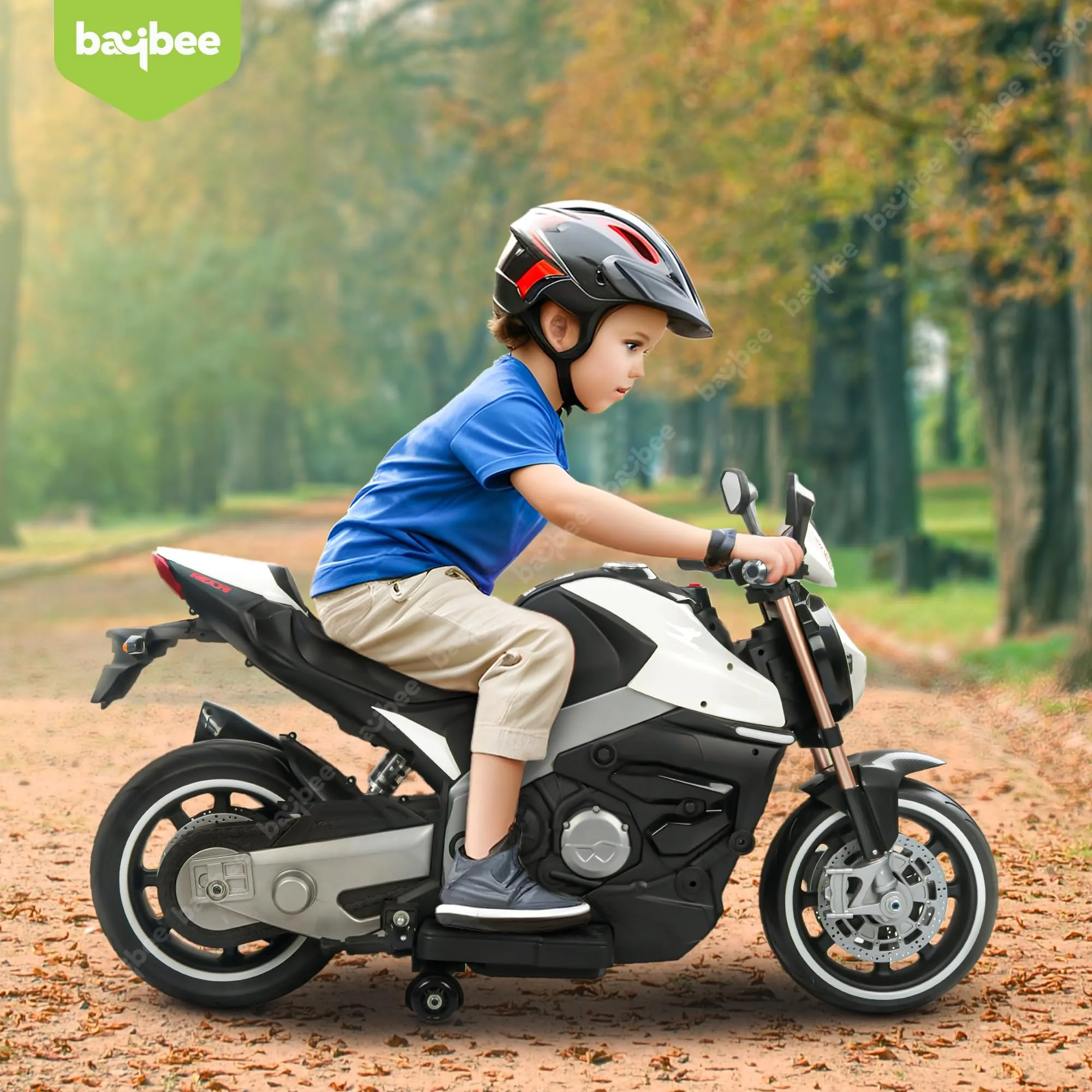 Baybee Racing series Battery Operated Bike with LED Light, Bluetooth & Music Bike for Kids to Drive 3 to 8 Years Boys Girls