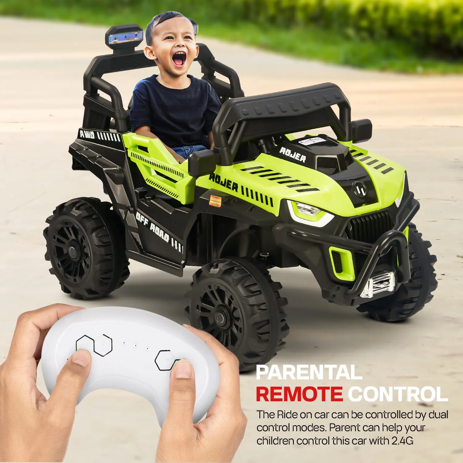 Baybee Roger Rechargeable Battery Operated Jeep for Kids with Light & Music, Electric Jeep for Kids to Drive 3 to 8 Years Boy Girl