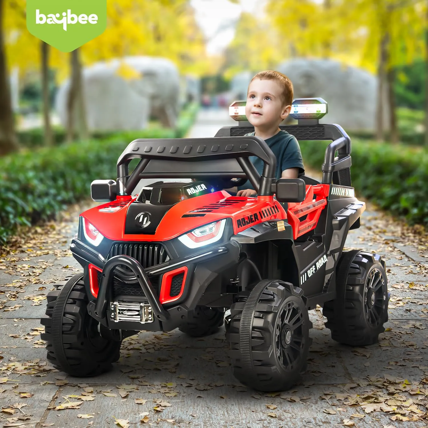Baybee Roger Rechargeable Battery Operated Jeep for Kids with Light & Music, Electric Jeep for Kids to Drive 3 to 8 Years Boy Girl