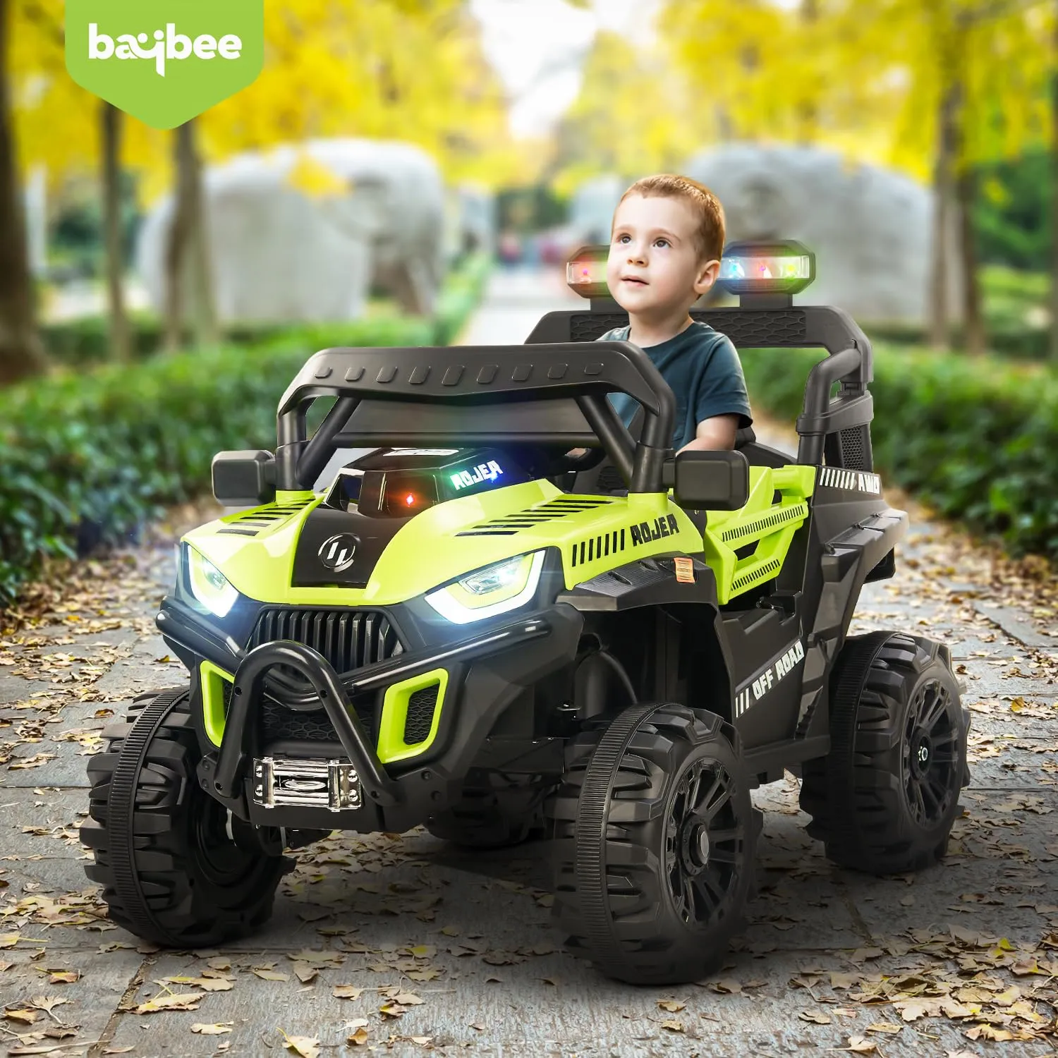 Baybee Roger Rechargeable Battery Operated Jeep for Kids with Light & Music, Electric Jeep for Kids to Drive 3 to 8 Years Boy Girl