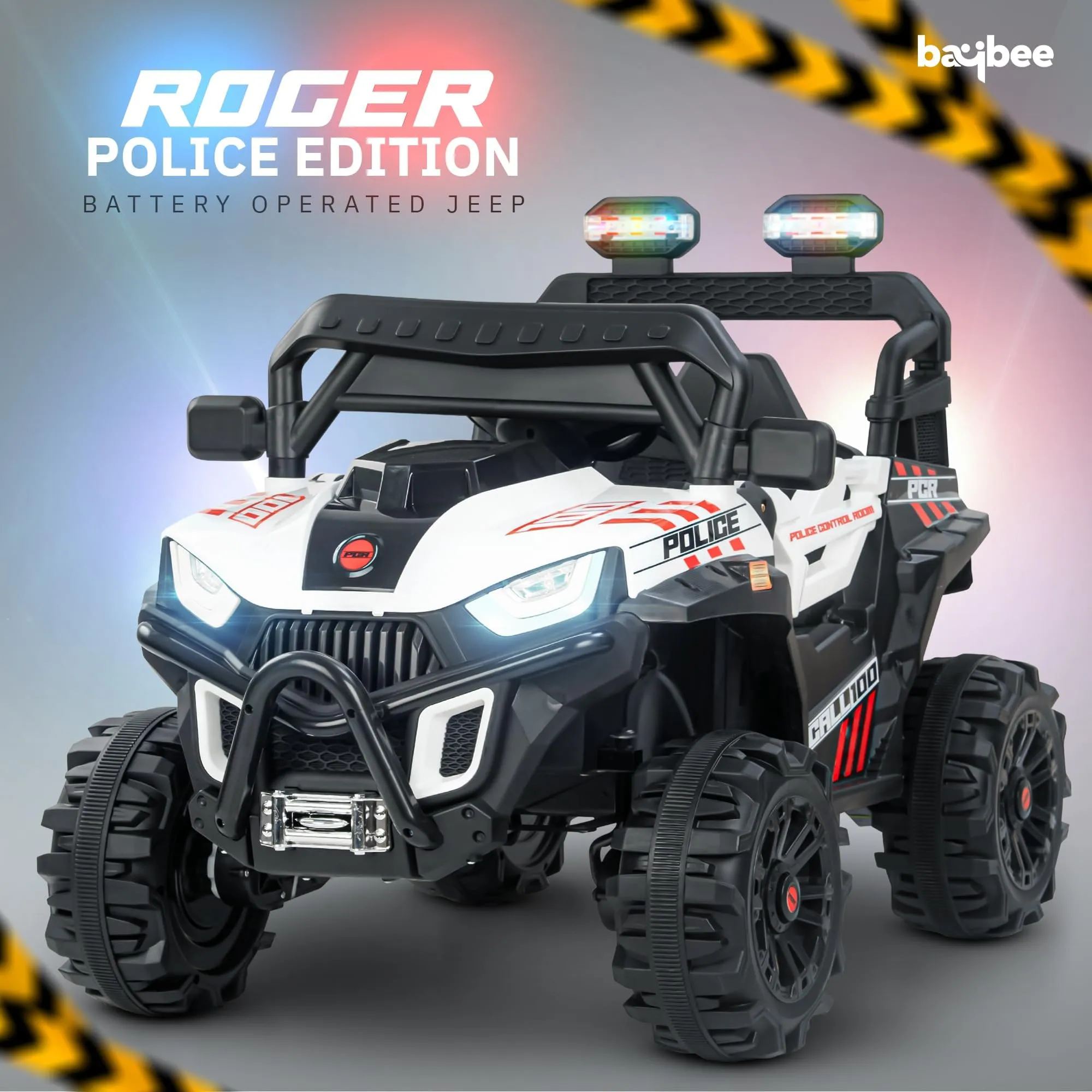 Baybee Roger Rechargeable Battery Operated Jeep for Kids with Light & Music, Electric Jeep for Kids to Drive 3 to 8 Years Boy Girl