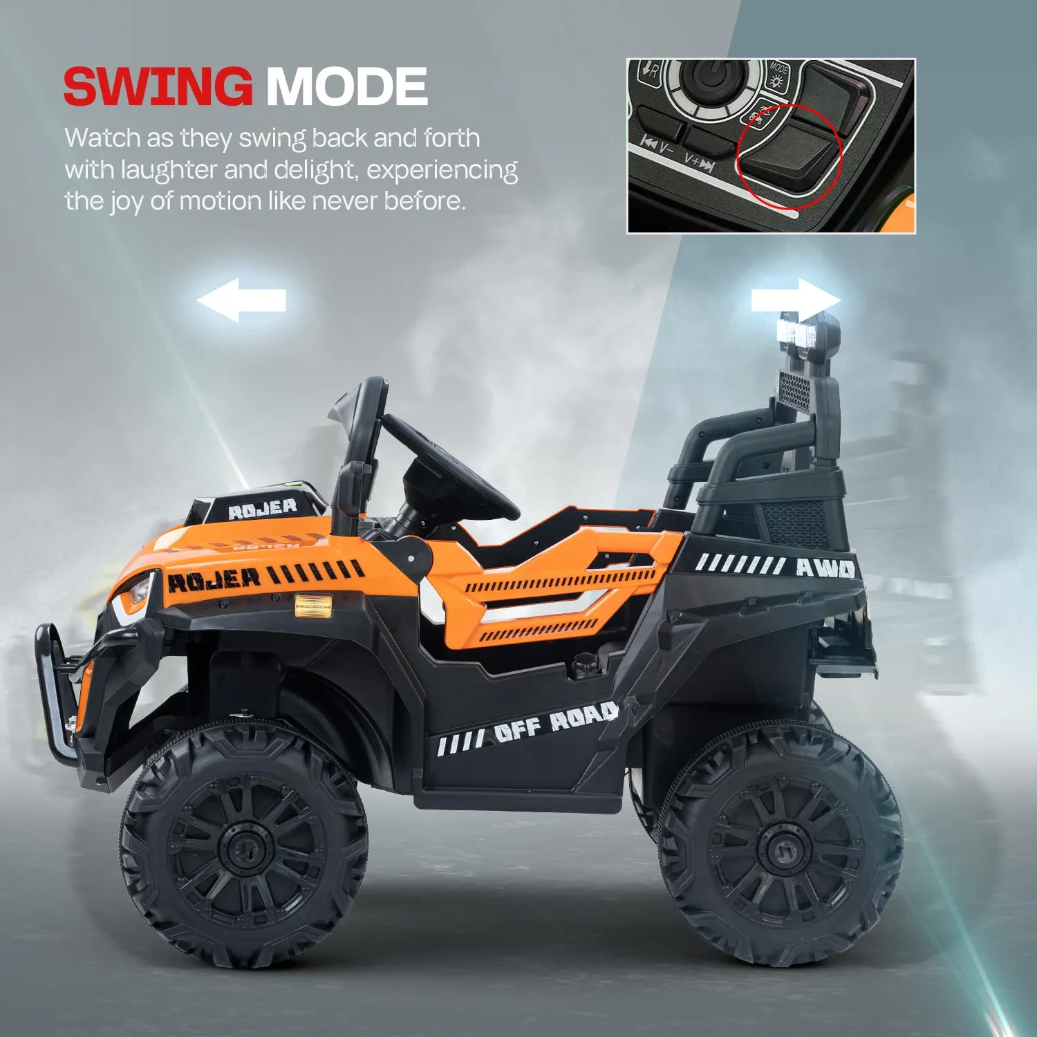Baybee Roger Rechargeable Battery Operated Jeep for Kids with Light & Music, Electric Jeep for Kids to Drive 3 to 8 Years Boy Girl