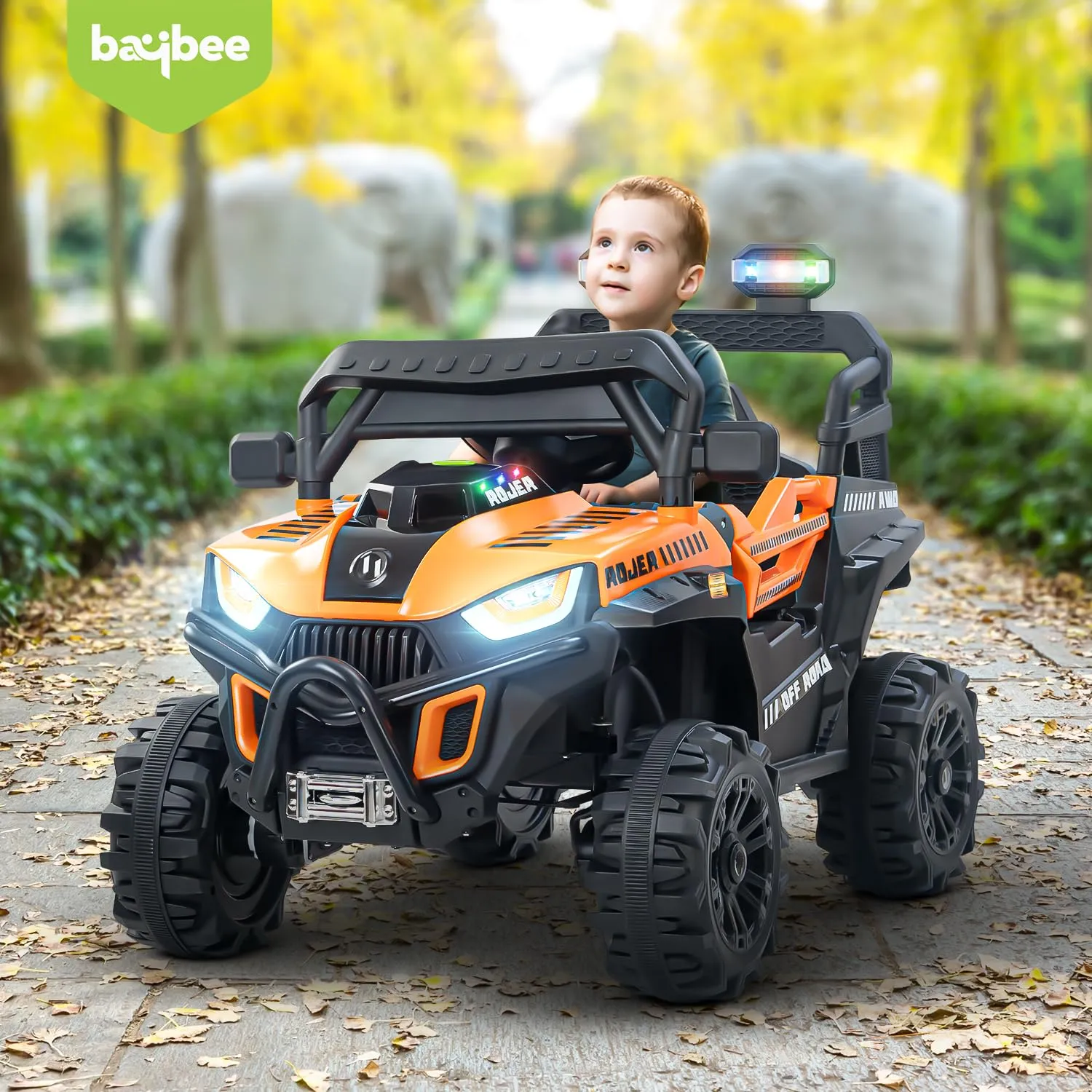 Baybee Roger Rechargeable Battery Operated Jeep for Kids with Light & Music, Electric Jeep for Kids to Drive 3 to 8 Years Boy Girl
