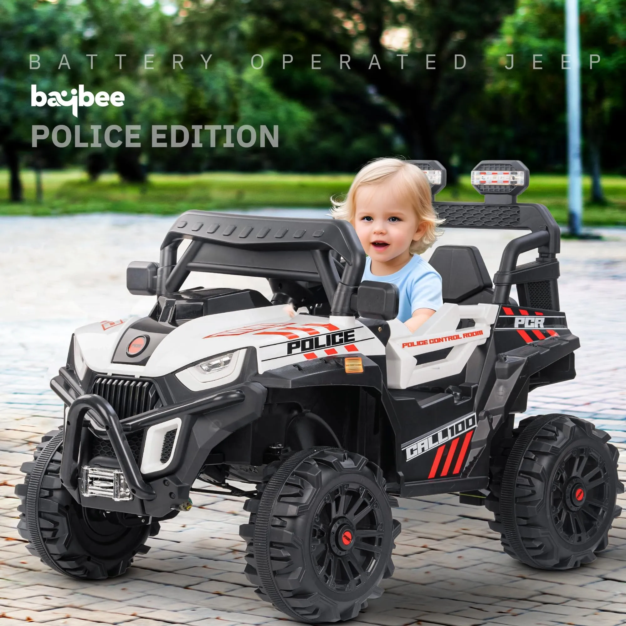 Baybee Roger Rechargeable Battery Operated Jeep for Kids with Light & Music, Electric Jeep for Kids to Drive 3 to 8 Years Boy Girl