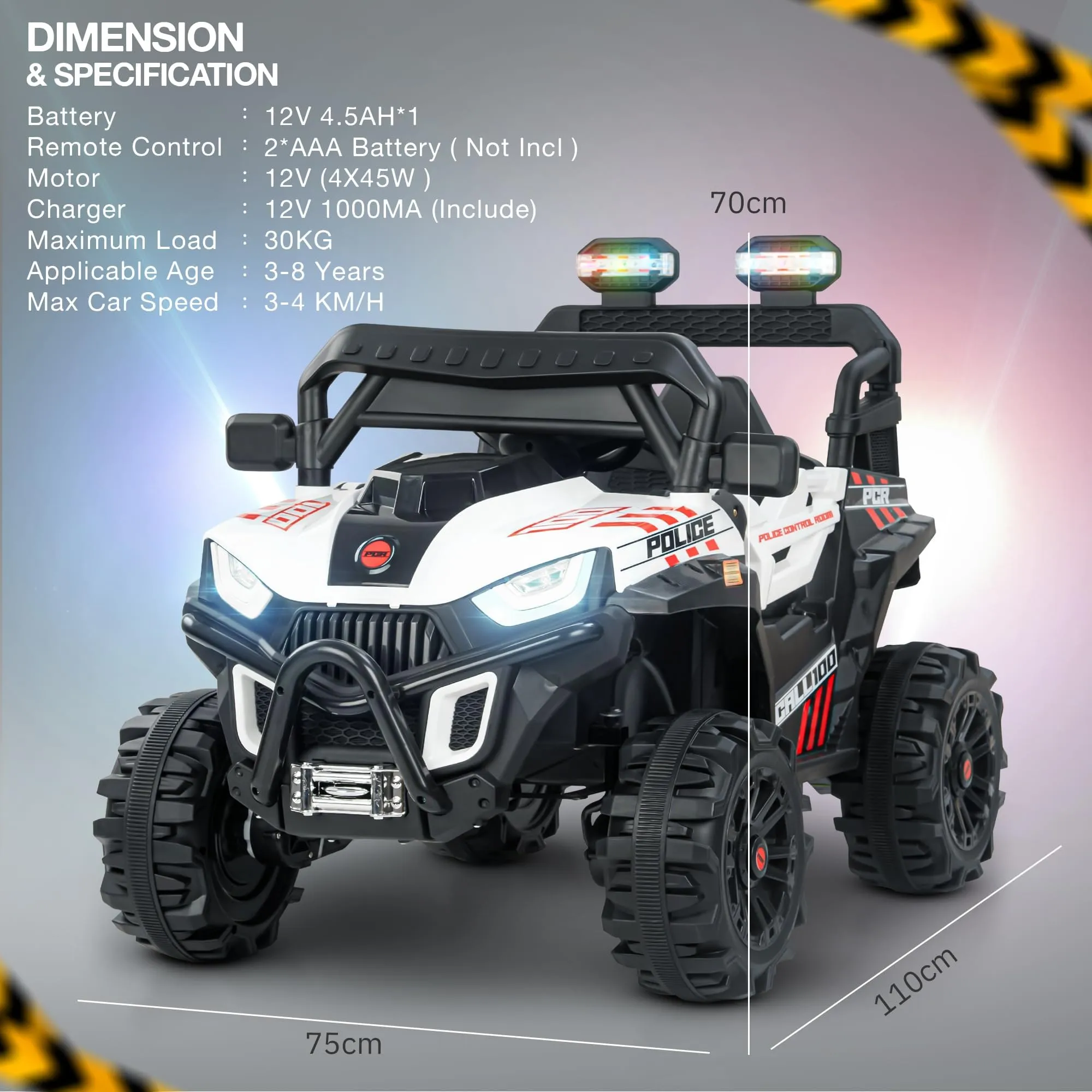 Baybee Roger Rechargeable Battery Operated Jeep for Kids with Light & Music, Electric Jeep for Kids to Drive 3 to 8 Years Boy Girl