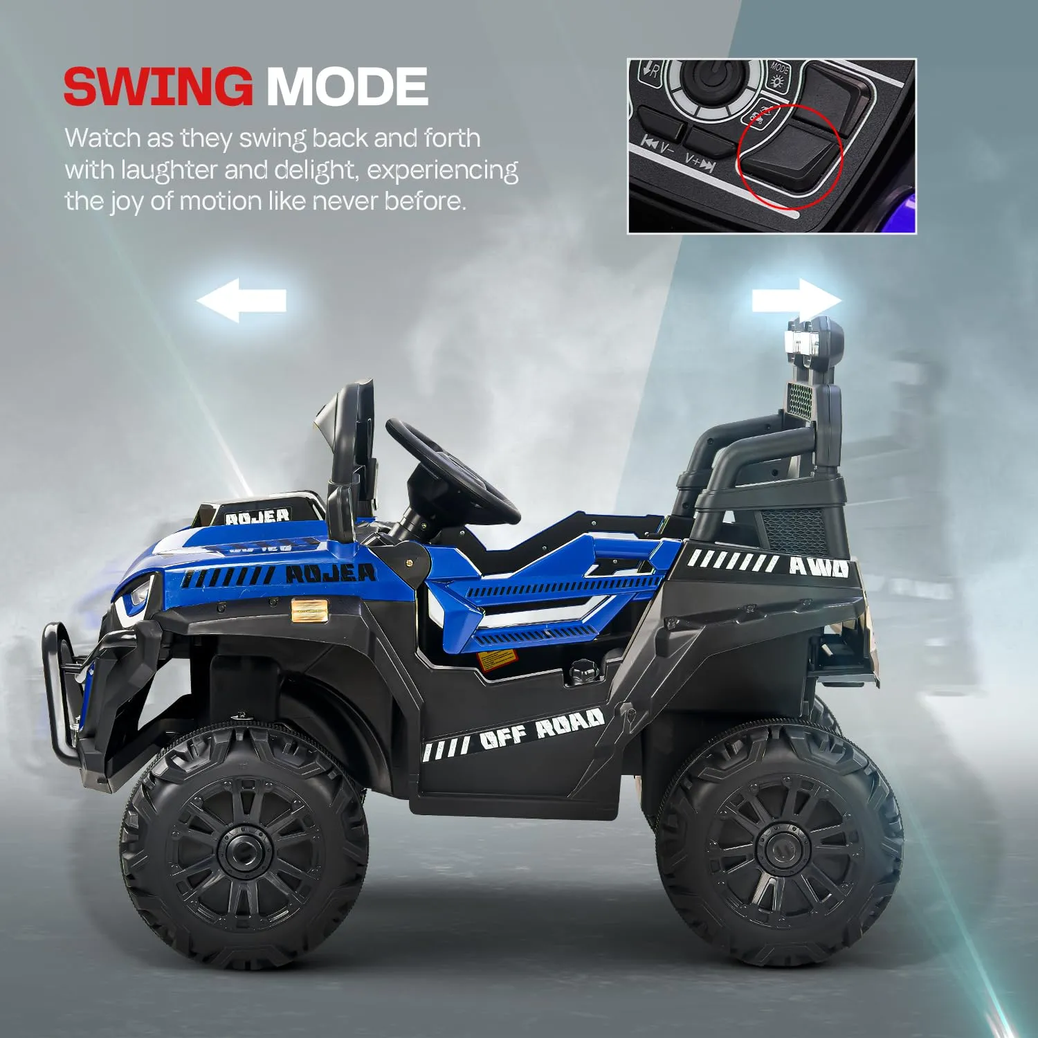 Baybee Roger Rechargeable Battery Operated Jeep for Kids with Light & Music, Electric Jeep for Kids to Drive 3 to 8 Years Boy Girl