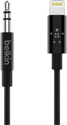 Belkin 0.9M 3.5mm Audio Aux Cable with Lightning Connector Black - AV10172bt03-BLK