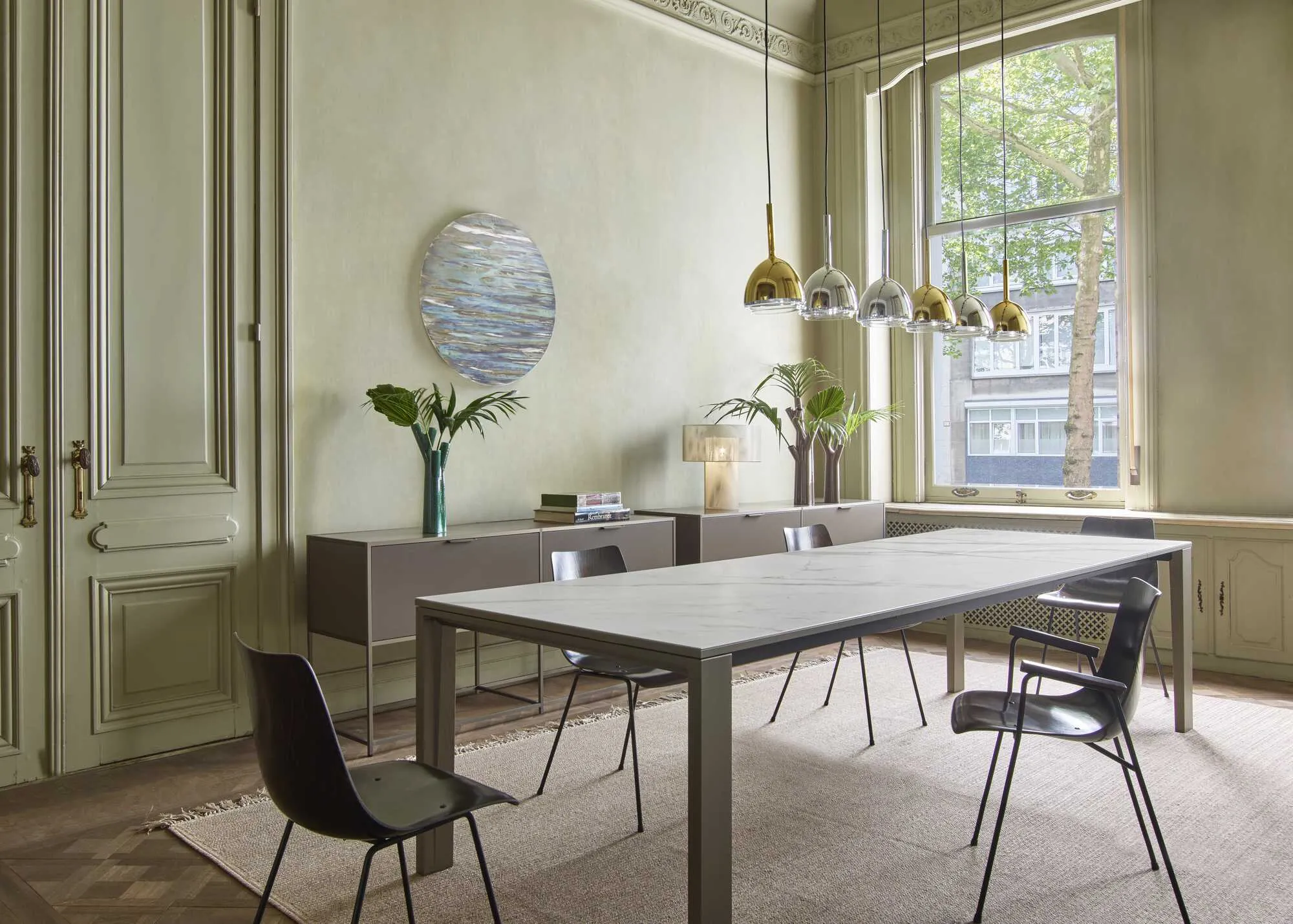 Brass Bell Suspended Ceiling Light 3 Cables