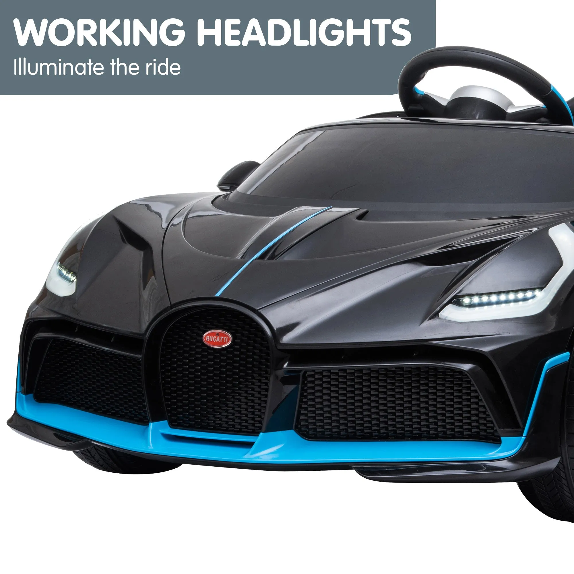 Bugatti Divo Electric Ride On Car with LED Lights & Suspension