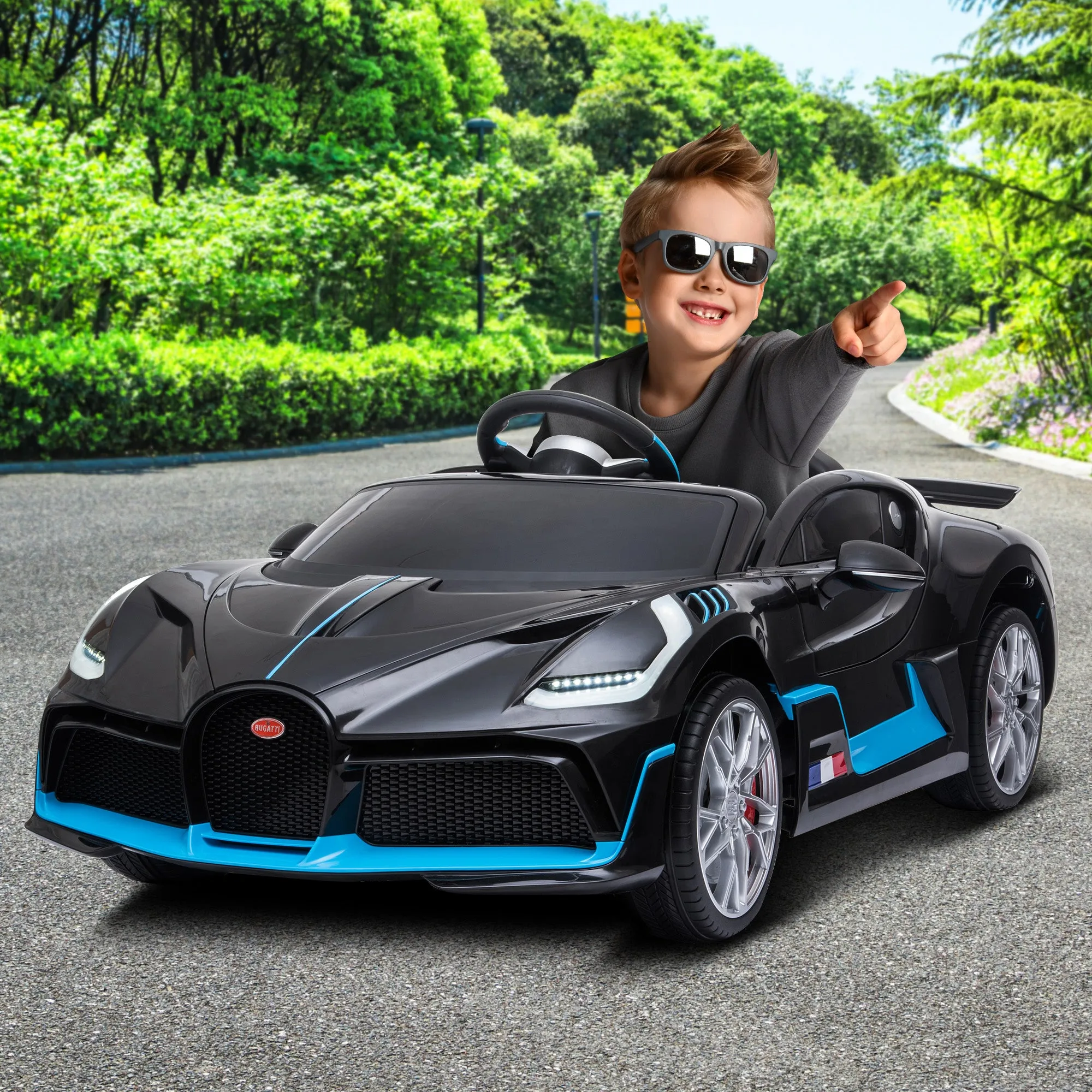 Bugatti Divo Electric Ride On Car with LED Lights & Suspension