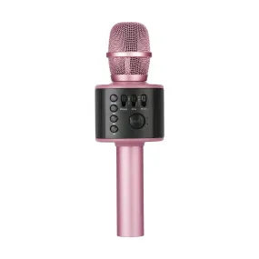 Core Innovations KRMC101RG Wireless Bluetooth Karaoke Microphone with Built-in Speakers   HD Recording - Rose Gold