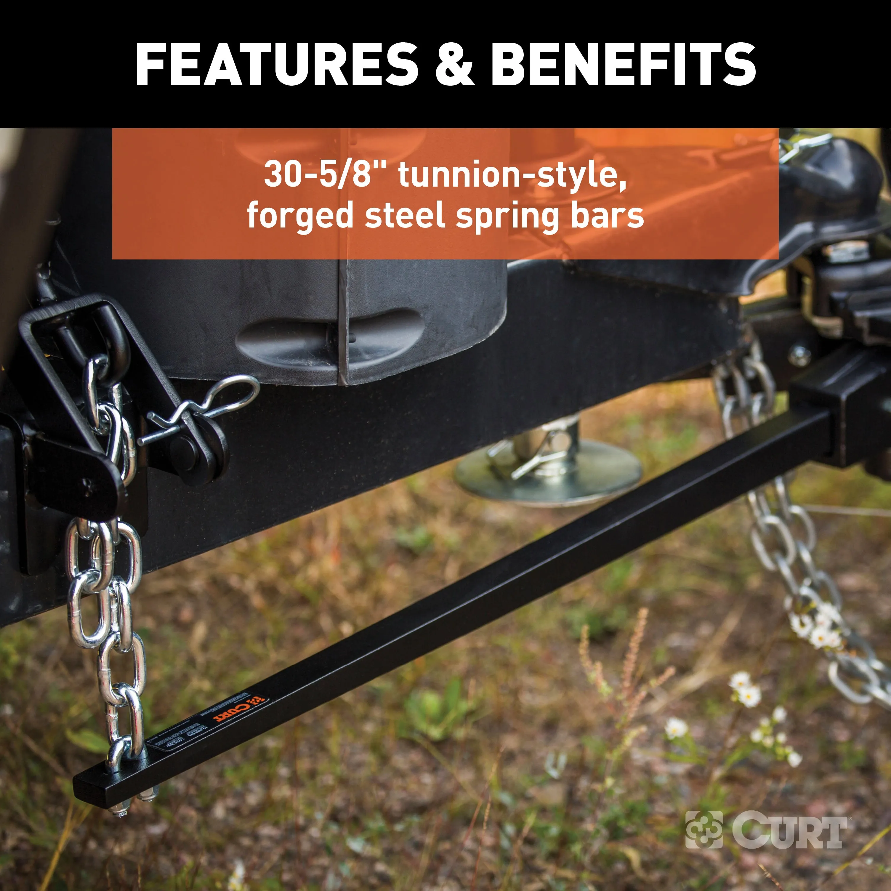 CURT 17352 CURT 17352 Deep Drop Trunnion Weight Distribution Hitch; Up to 10K; 2-Inch Shank