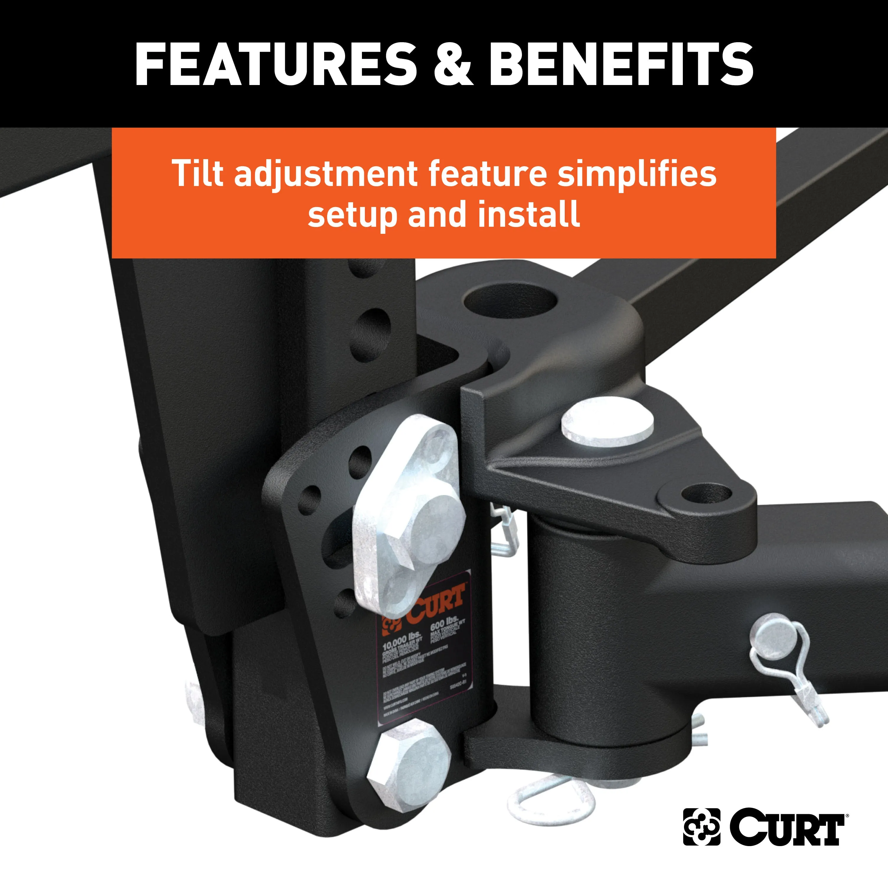 CURT 17352 CURT 17352 Deep Drop Trunnion Weight Distribution Hitch; Up to 10K; 2-Inch Shank