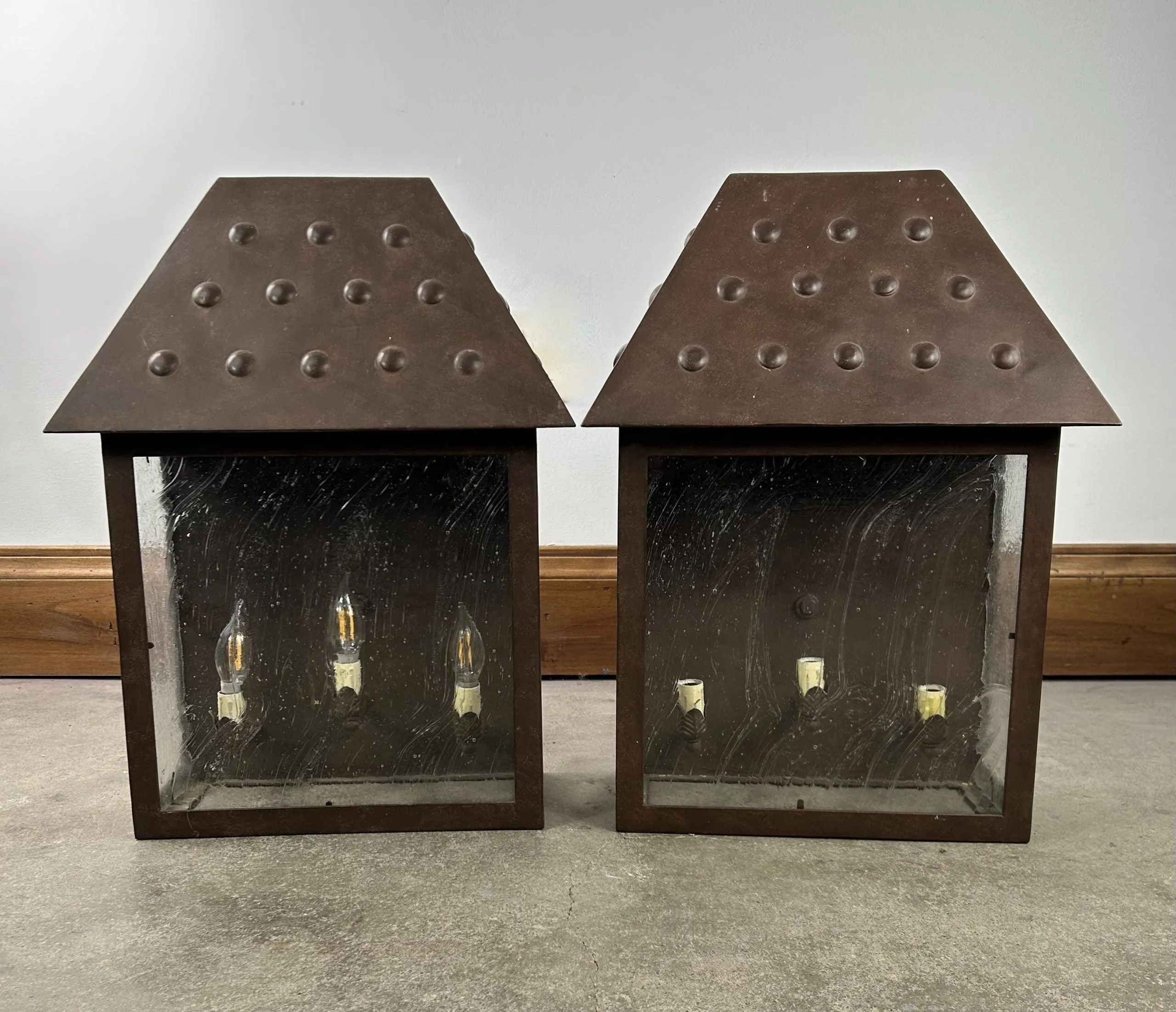 Dana Creath Designs Exterior Wall Light, Poured Glass, Iron