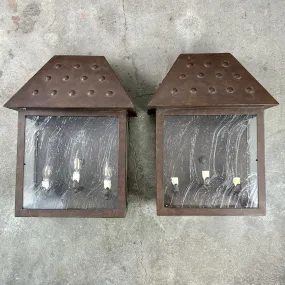 Dana Creath Designs Exterior Wall Light, Poured Glass, Iron