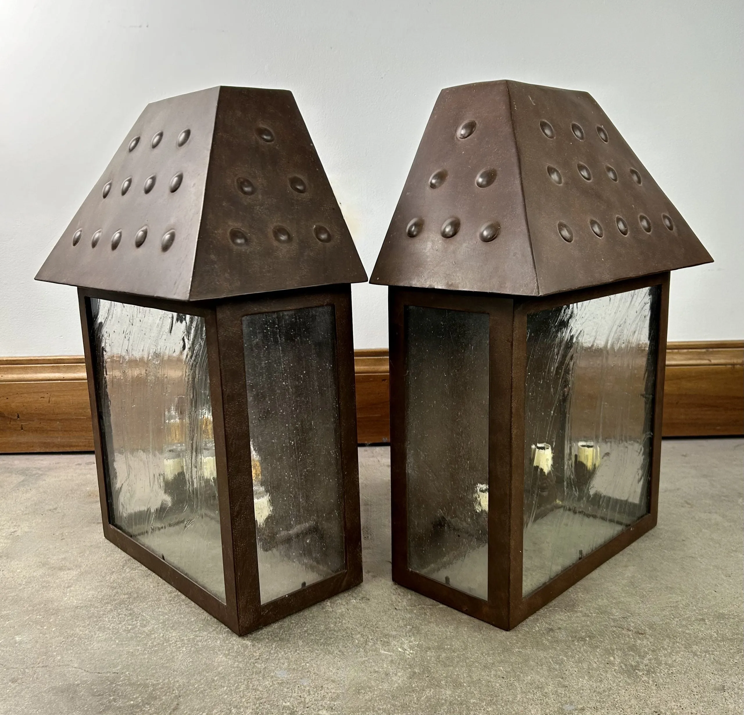 Dana Creath Designs Exterior Wall Light, Poured Glass, Iron