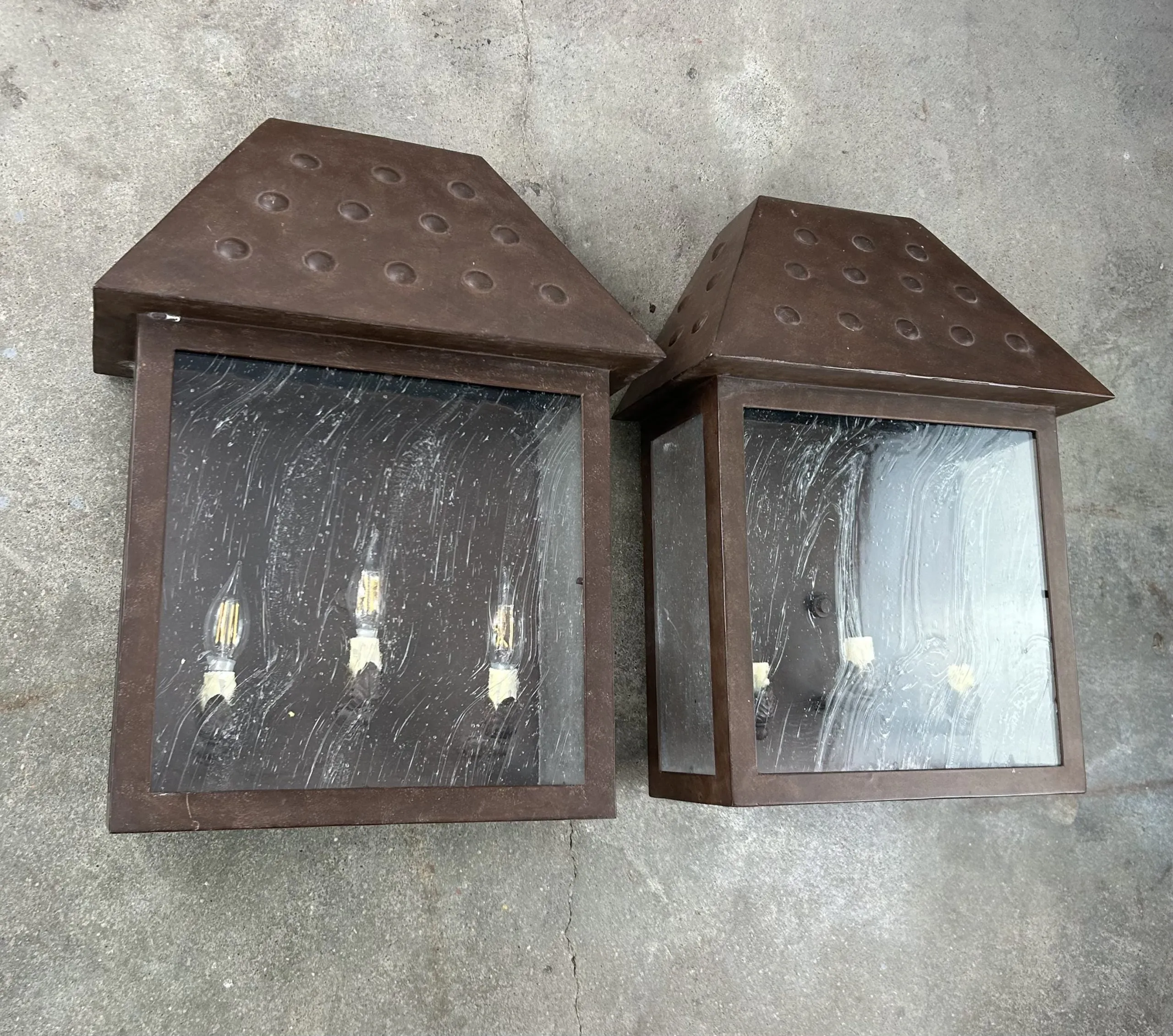 Dana Creath Designs Exterior Wall Light, Poured Glass, Iron