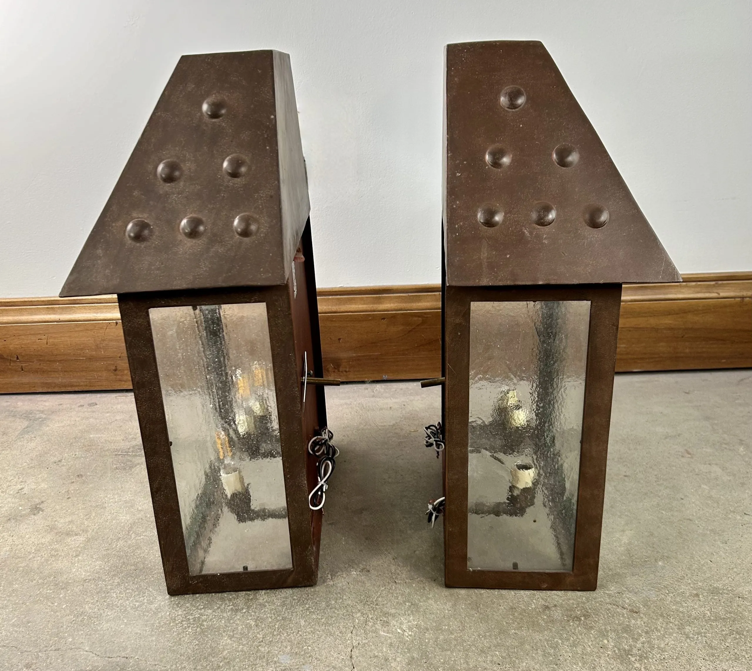 Dana Creath Designs Exterior Wall Light, Poured Glass, Iron