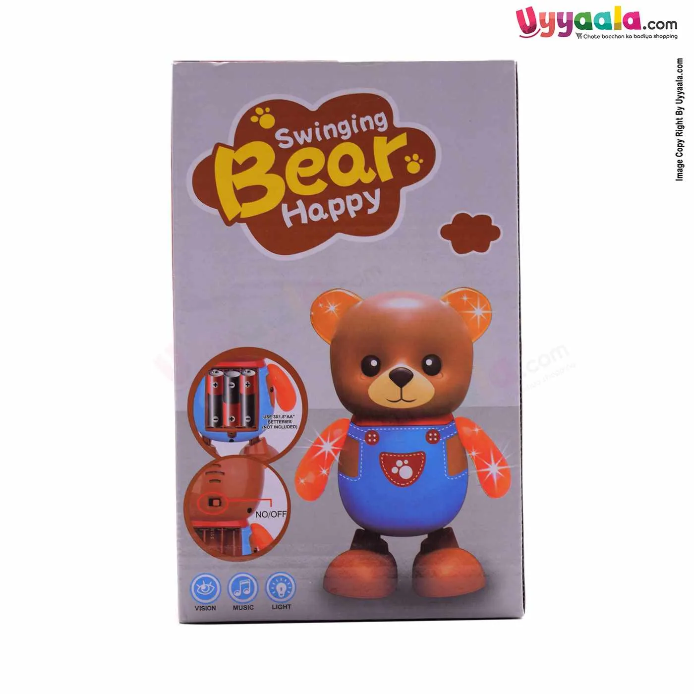 Dancing Teddy Bear Battery Toy with flashing Music & Lights - 3years & above