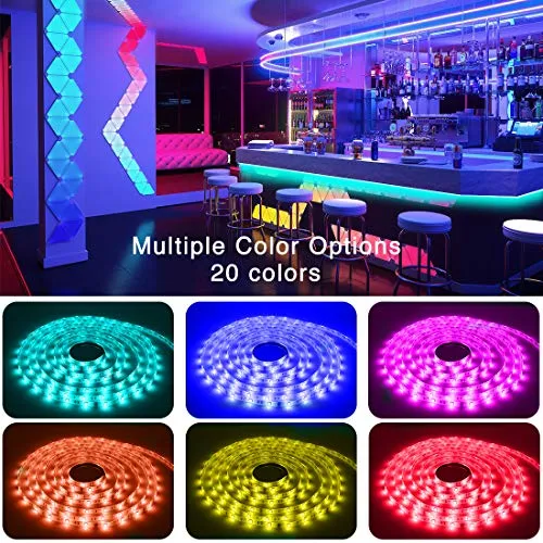 DAYBETTER Led Lights 50 ft,2 Rolls of 25ft RGB Led Strip Light with Remote Control,App Control,Music Sync,Multicolor Changing,Colorful Led Strips Lights for Bedroom
