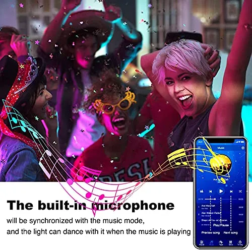 DAYBETTER Led Lights 50 ft,2 Rolls of 25ft RGB Led Strip Light with Remote Control,App Control,Music Sync,Multicolor Changing,Colorful Led Strips Lights for Bedroom