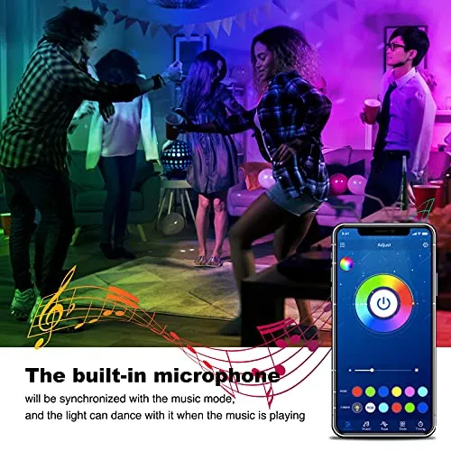 DAYBETTER Led Lights for Bedroom 65.6ft Smart Light Strips,2 Rolls of 32.8ft Led Light Strips with App Control Remote,Music Sync Color Changing Lights for Room Party