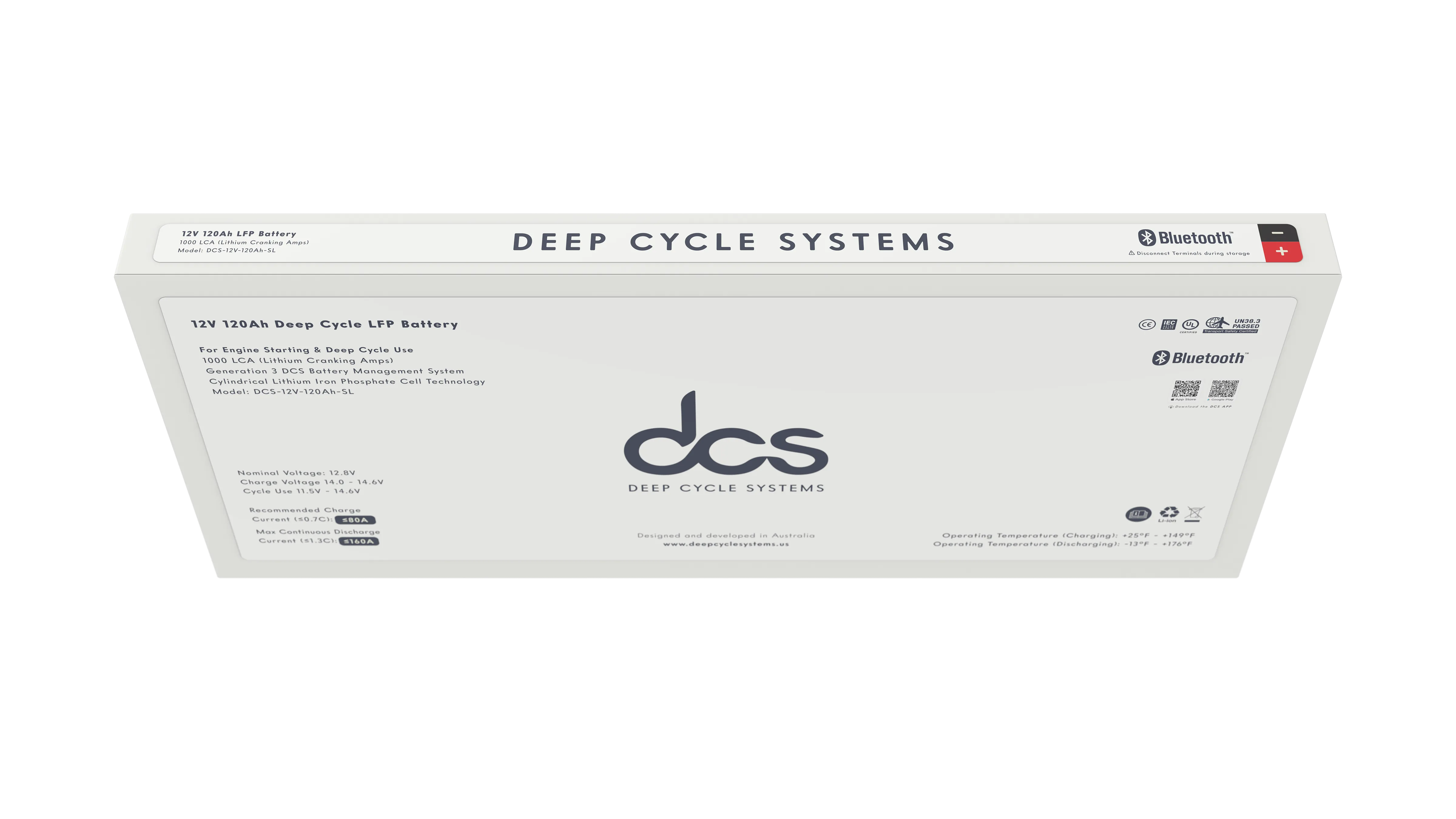 Deep Cycle Systems 120Ah Slimline Deep Cycle LFP Battery