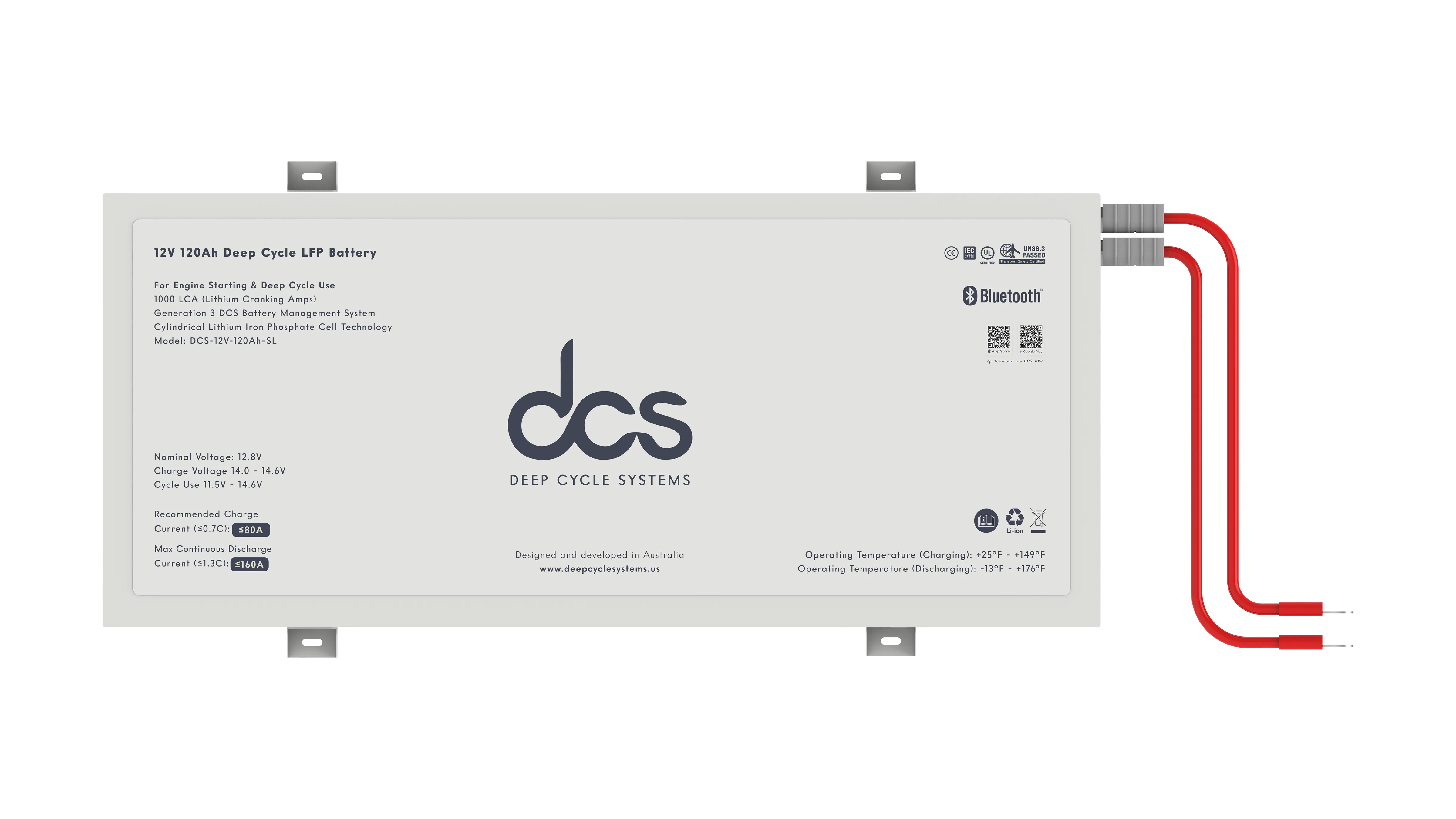 Deep Cycle Systems 120Ah Slimline Deep Cycle LFP Battery