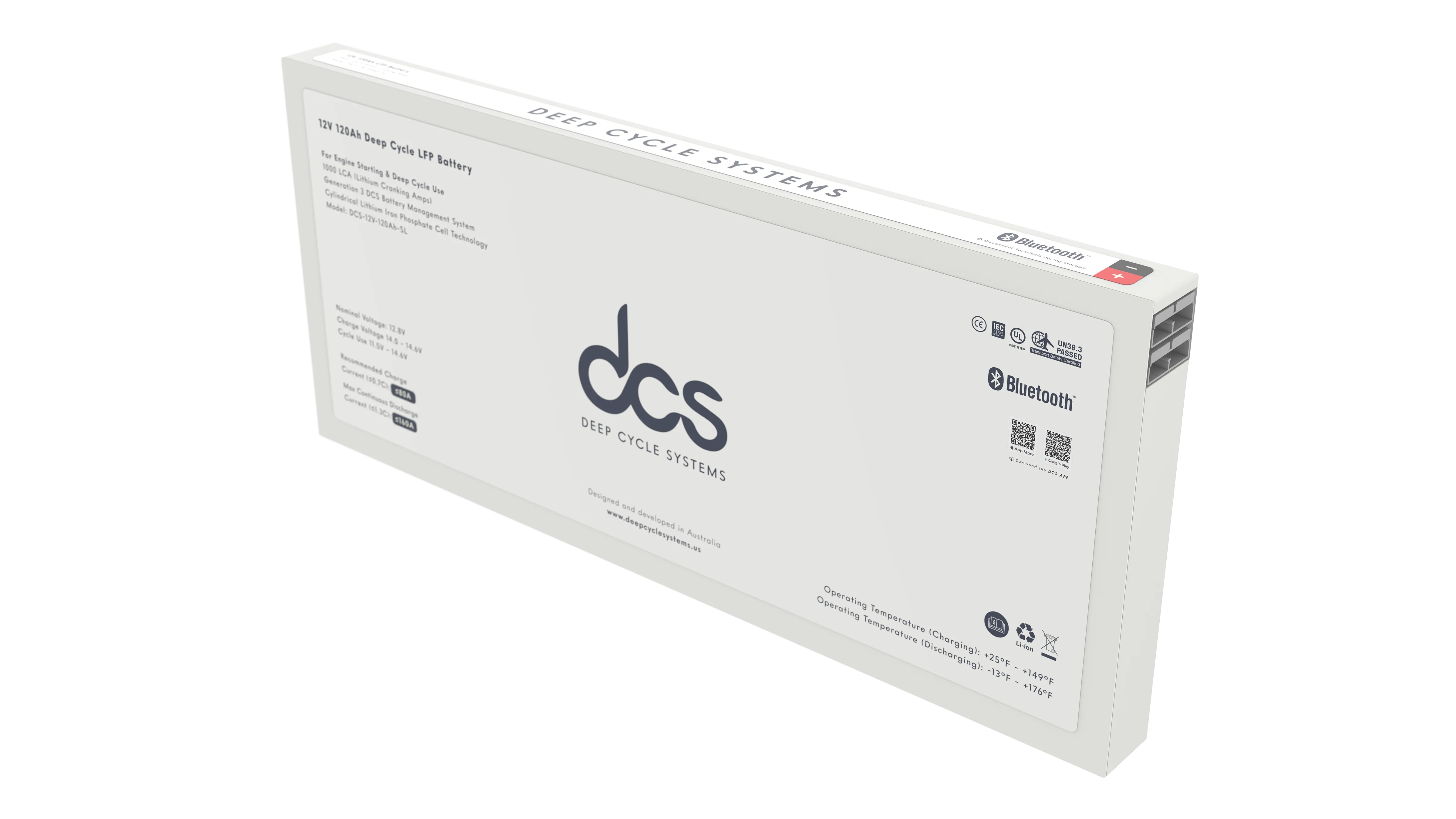 Deep Cycle Systems 120Ah Slimline Deep Cycle LFP Battery