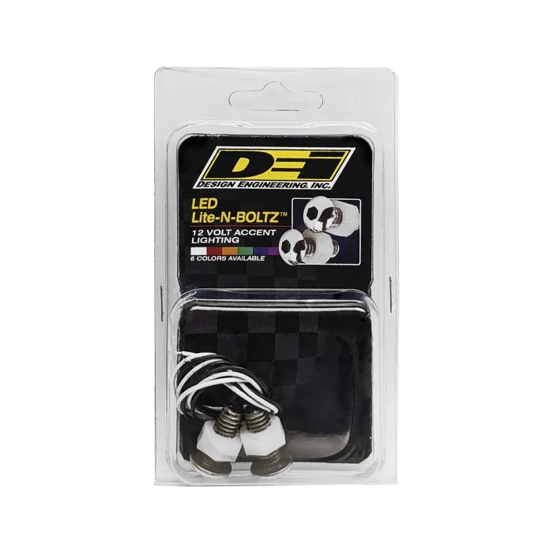 DEI Lite'N Boltz - 5/16-18" Thread - 3/4" Long - Blue LED Lighted - Stainless - Polished (Pair)