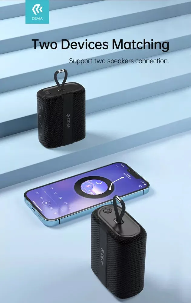 Devia 5W Kintone Lanyard Bluetooth Wireless Speaker - Black