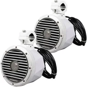 Diamond Audio 6.5" 2-Way Titanium Dome Speaker Can Kit Carbon Fiber White HXM65PODCF