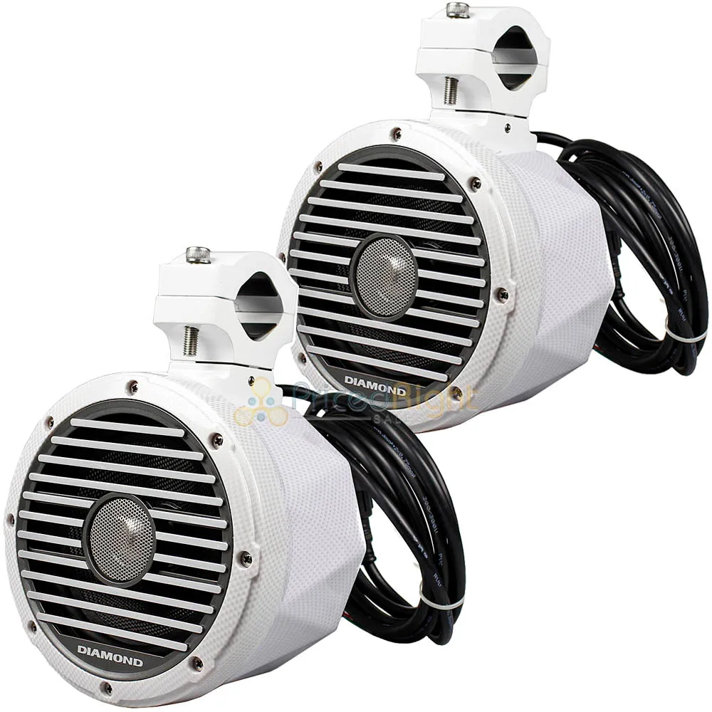 Diamond Audio 6.5" 2-Way Titanium Dome Speaker Can Kit Carbon Fiber White HXM65PODCF