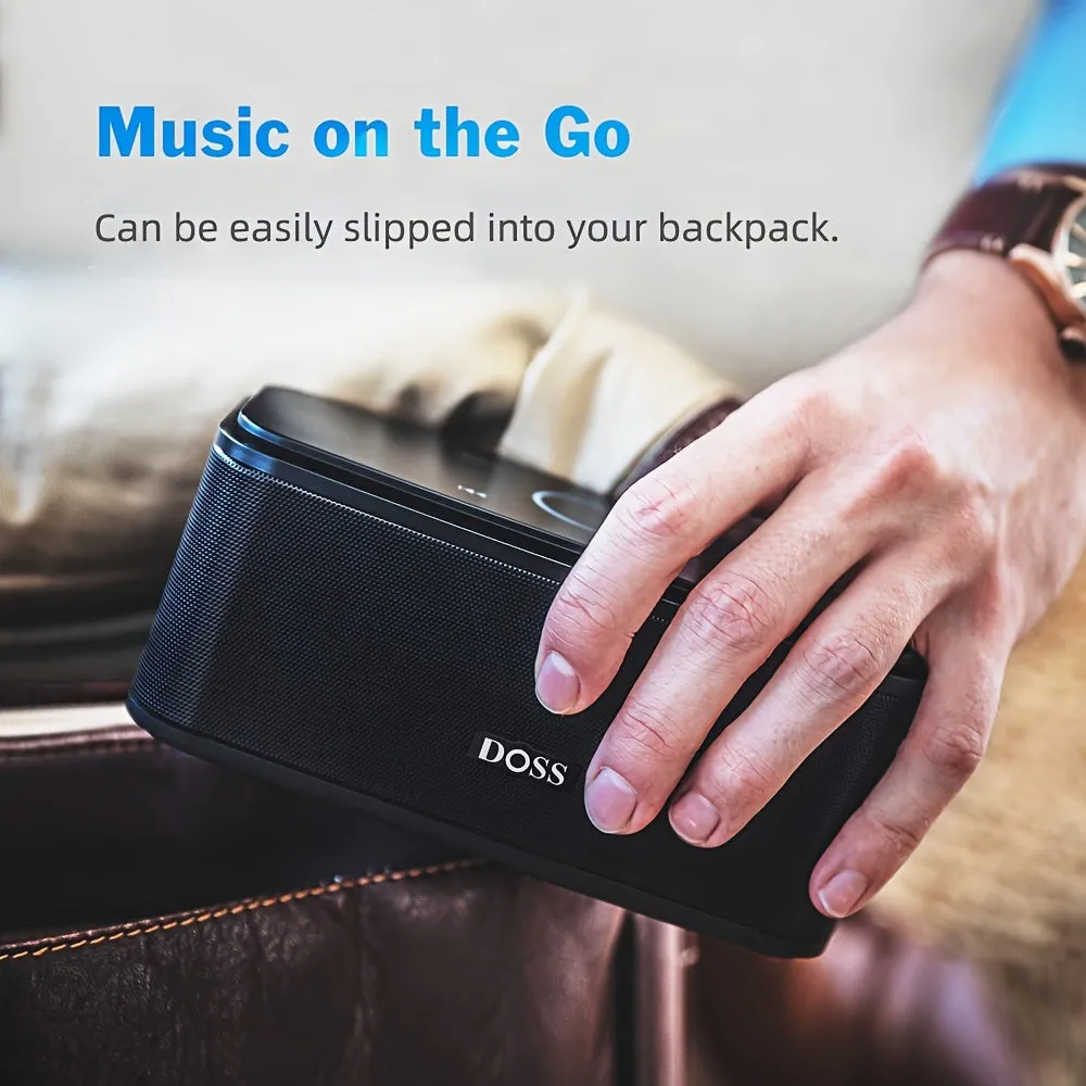 DOSS SoundBox Wireless 5.0 Speaker, Capacitive Touch Control, 12W HD Sound and Bass, 20H Playtime, Built-in MIC Hands Free, Portable Speaker for Computer Laptop Cellphone