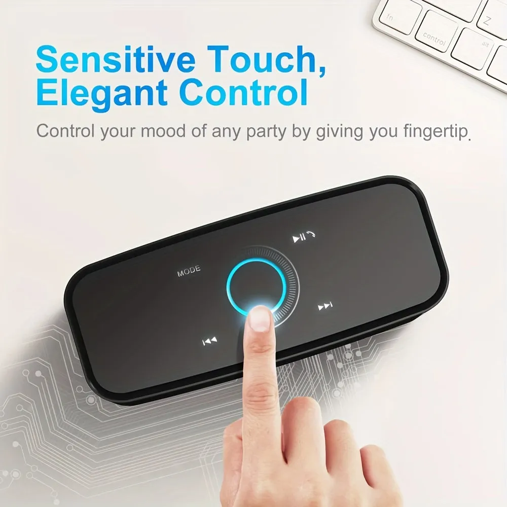 DOSS SoundBox Wireless 5.0 Speaker, Capacitive Touch Control, 12W HD Sound and Bass, 20H Playtime, Built-in MIC Hands Free, Portable Speaker for Computer Laptop Cellphone
