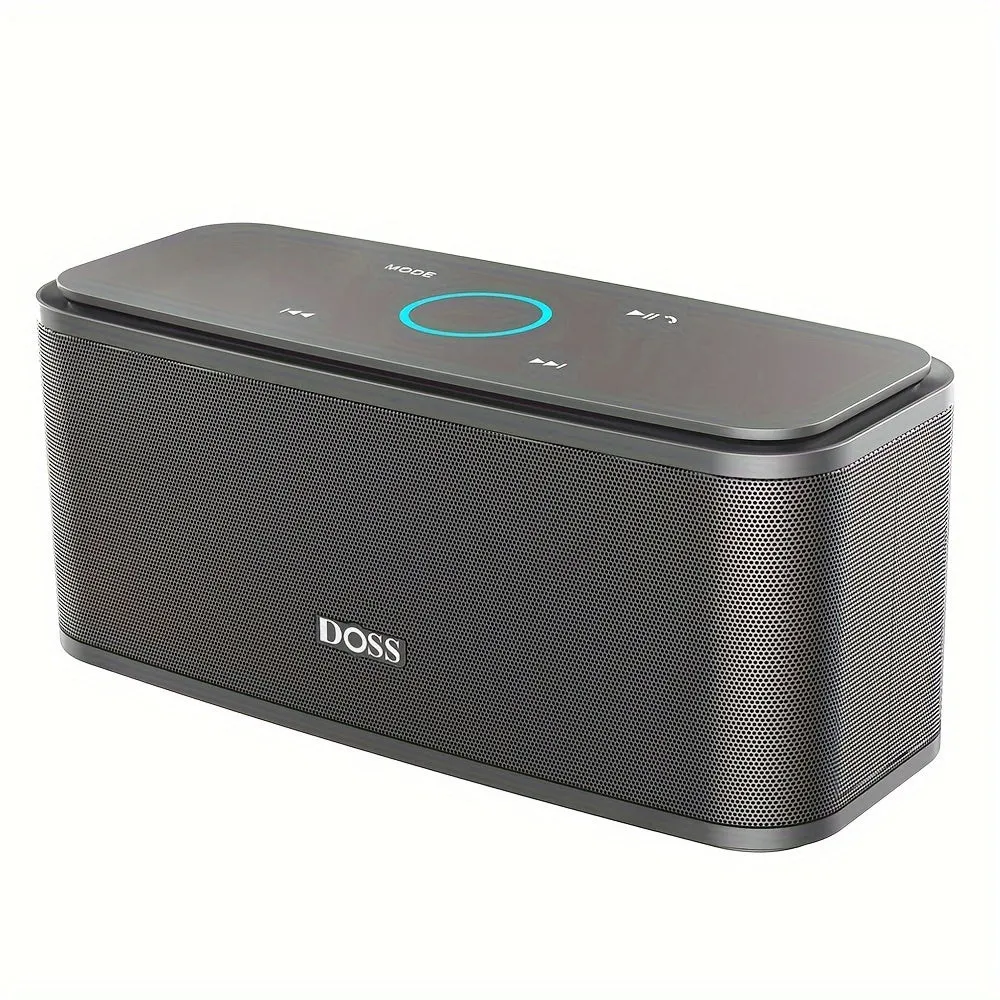 DOSS SoundBox Wireless 5.0 Speaker, Capacitive Touch Control, 12W HD Sound and Bass, 20H Playtime, Built-in MIC Hands Free, Portable Speaker for Computer Laptop Cellphone