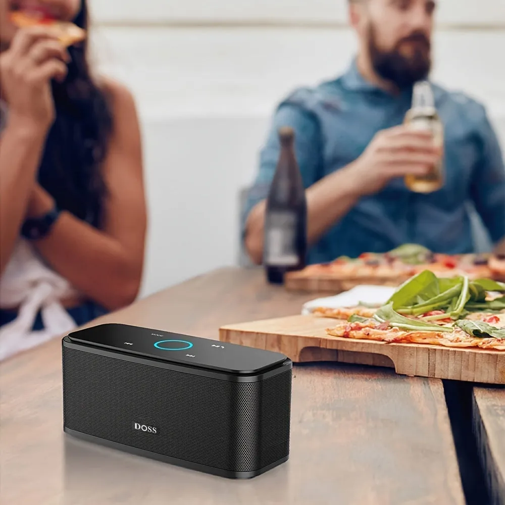 DOSS SoundBox Wireless 5.0 Speaker, Capacitive Touch Control, 12W HD Sound and Bass, 20H Playtime, Built-in MIC Hands Free, Portable Speaker for Computer Laptop Cellphone