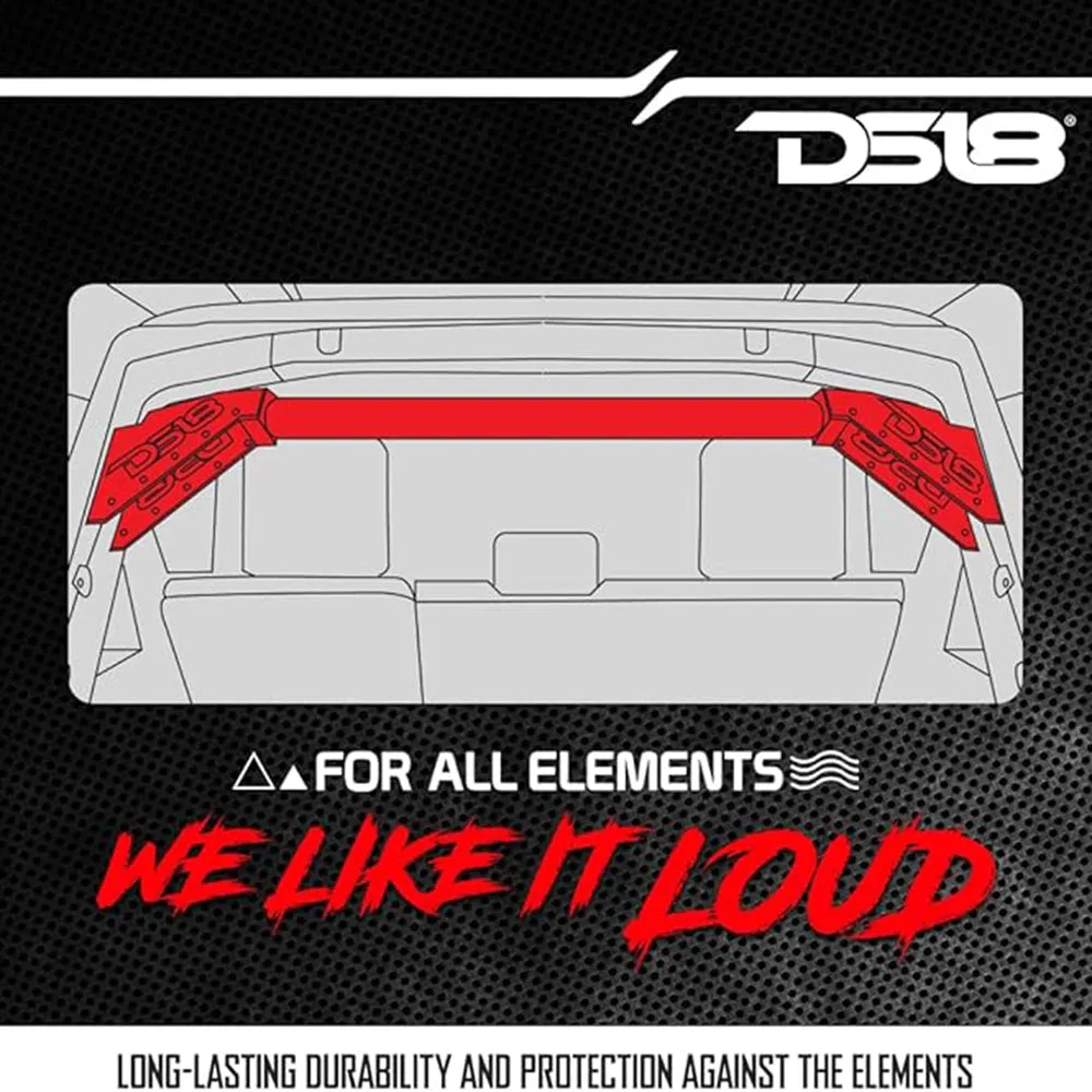 DS18 Tower Speakers Mounting Tube for Jeep JLU Pods Black JL-TUBEUP/BK