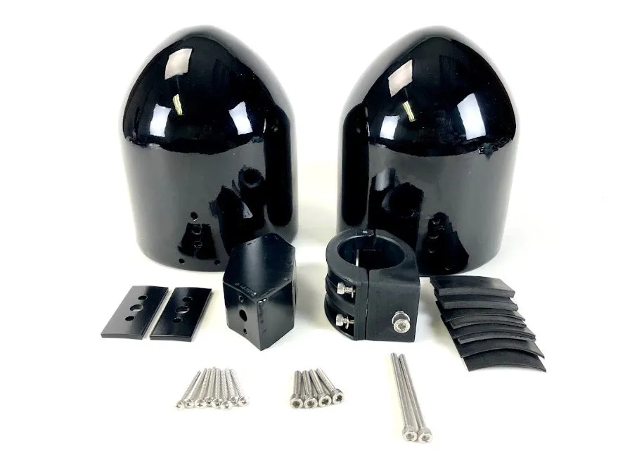 Dual 6.5"  Painted Fiberglass Wakeboard Tower Speaker Enclosures Black