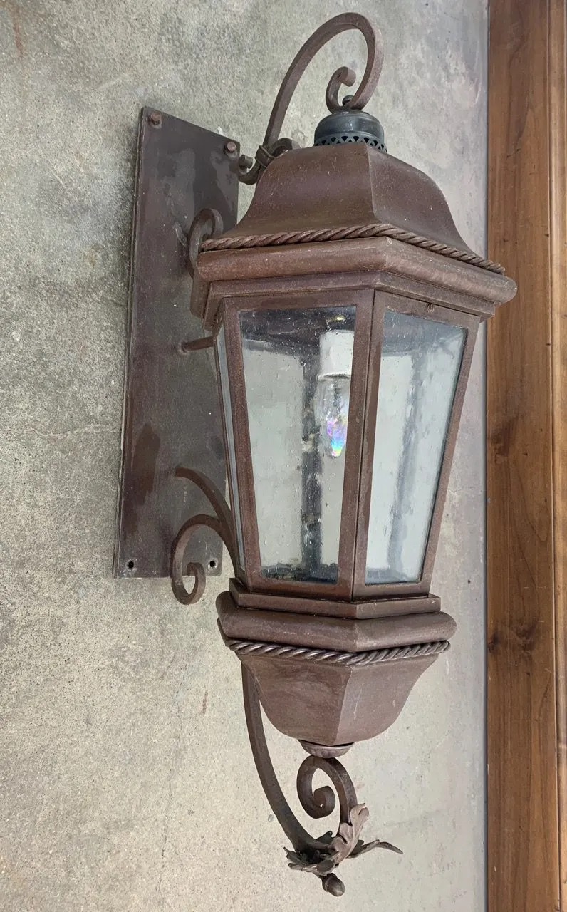 Exterior Wall Light Sconce, Large, Bronze, Traditional