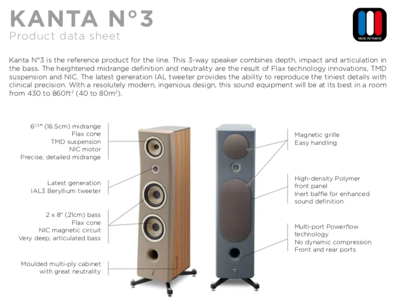 Focal Kanta 3 Floorstanding Loudspeakers - PAIR