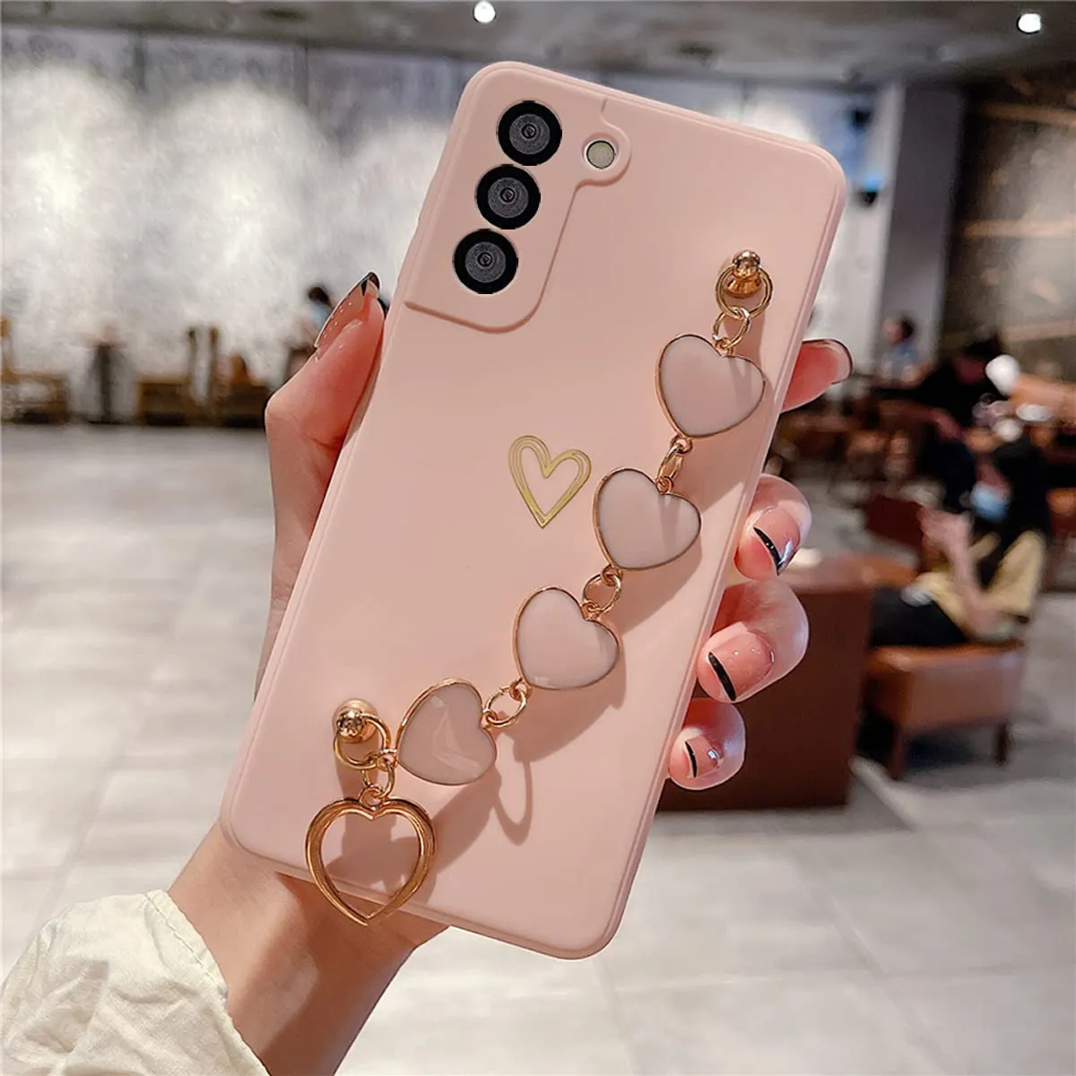 Galaxy S21 Plus Cute Heart Case for Women & Girls
