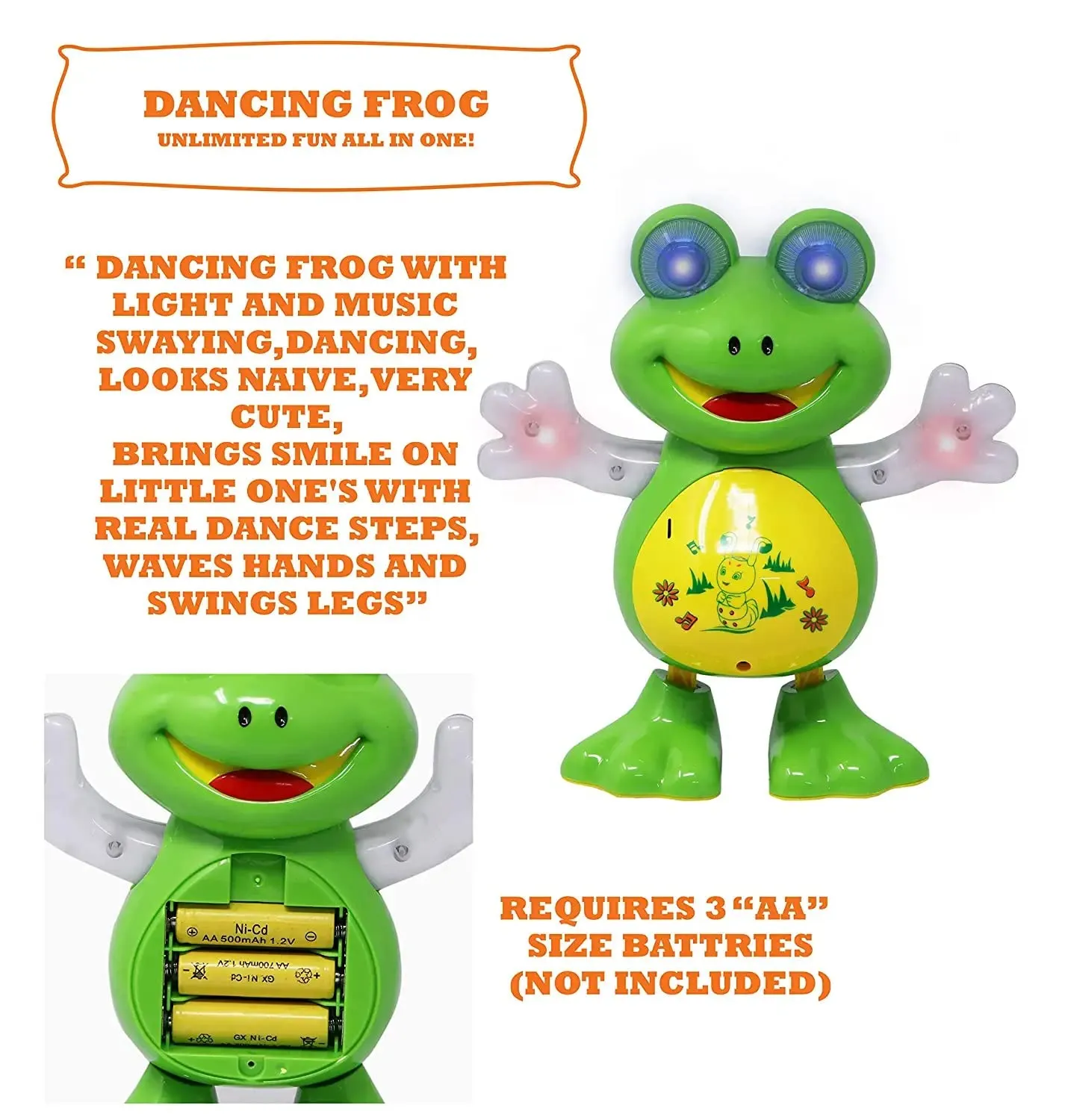Goyal's Dancing Frog Toy with Music Flashing Lights and Real Dancing Action (Frog)