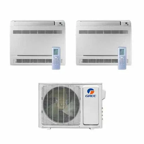 GREE Multi Gen2 Series 18,000 BTU 2-Zone Mini Floor Console 9K 12K Ductless Mini-Split System