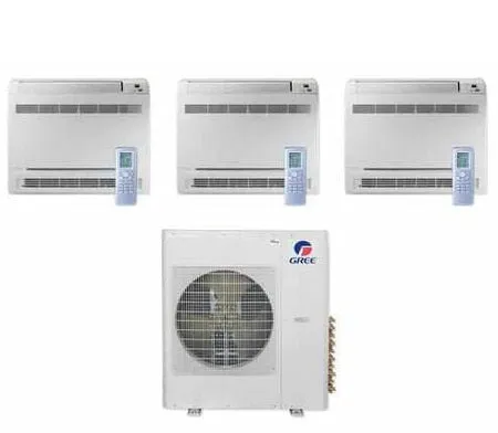 GREE Multi Gen2 Series 24,000 BTU 3-Zone Mini Floor Console 9K 12K 12K Ductless Mini-Split System
