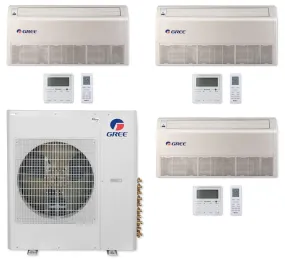GREE Multi Gen2 Series 30,000 BTU 3-Zone Universal Floor/Ceiling 9K 12K 18K Ductless Mini-Split System