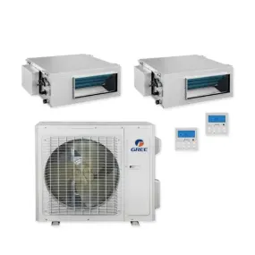 GREE Multi Gen2 Series 36,000 BTU 2-Zone Concealed Duct 18K 24K Ductless Mini-Split System